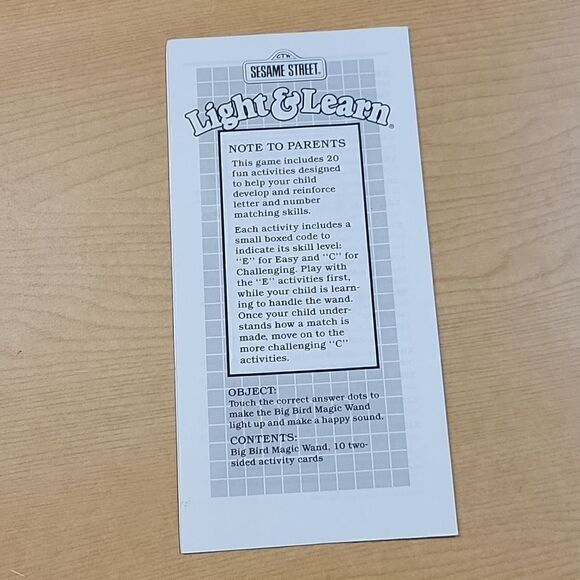 1991 Sesame Street Light and Learn letter & number game with magic wand 18 sheet - Picture 11 of 16